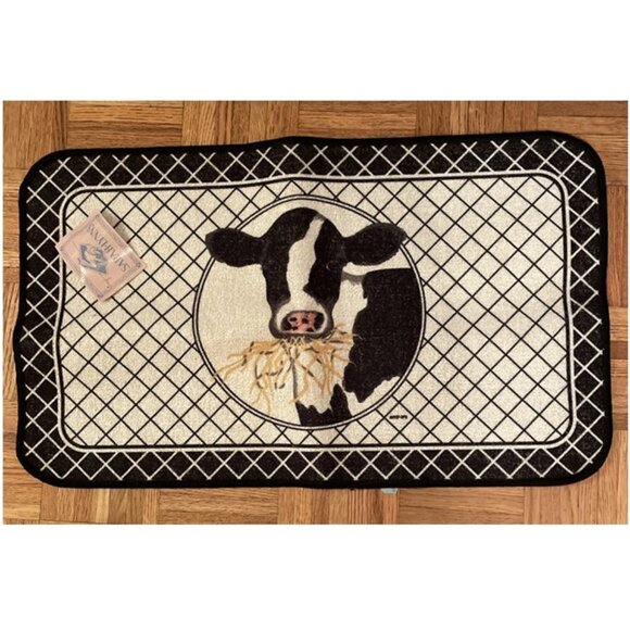 New Vintage USA Sarah Lynn’s Holstein Cow Country Kitchen Mat Rug 18”x30” Pop-up - Picture 9 of 9